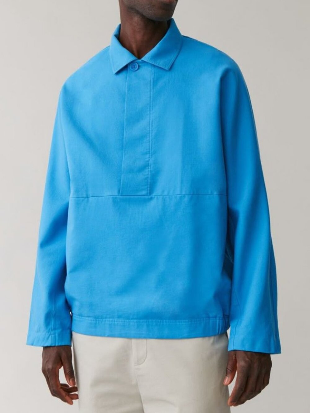 COS 1/2 Button Collar Anorak Pullover Jacket Cerulean Gorpcore Streetstyle